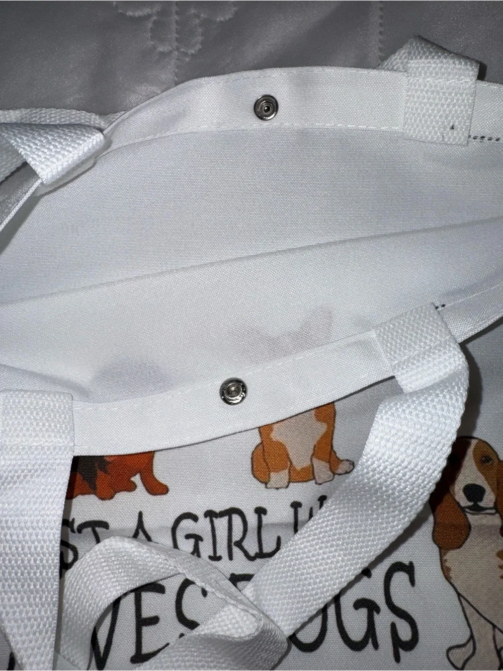 Just A Girl Who Loves Dogs Canvas Tote Bag - White
